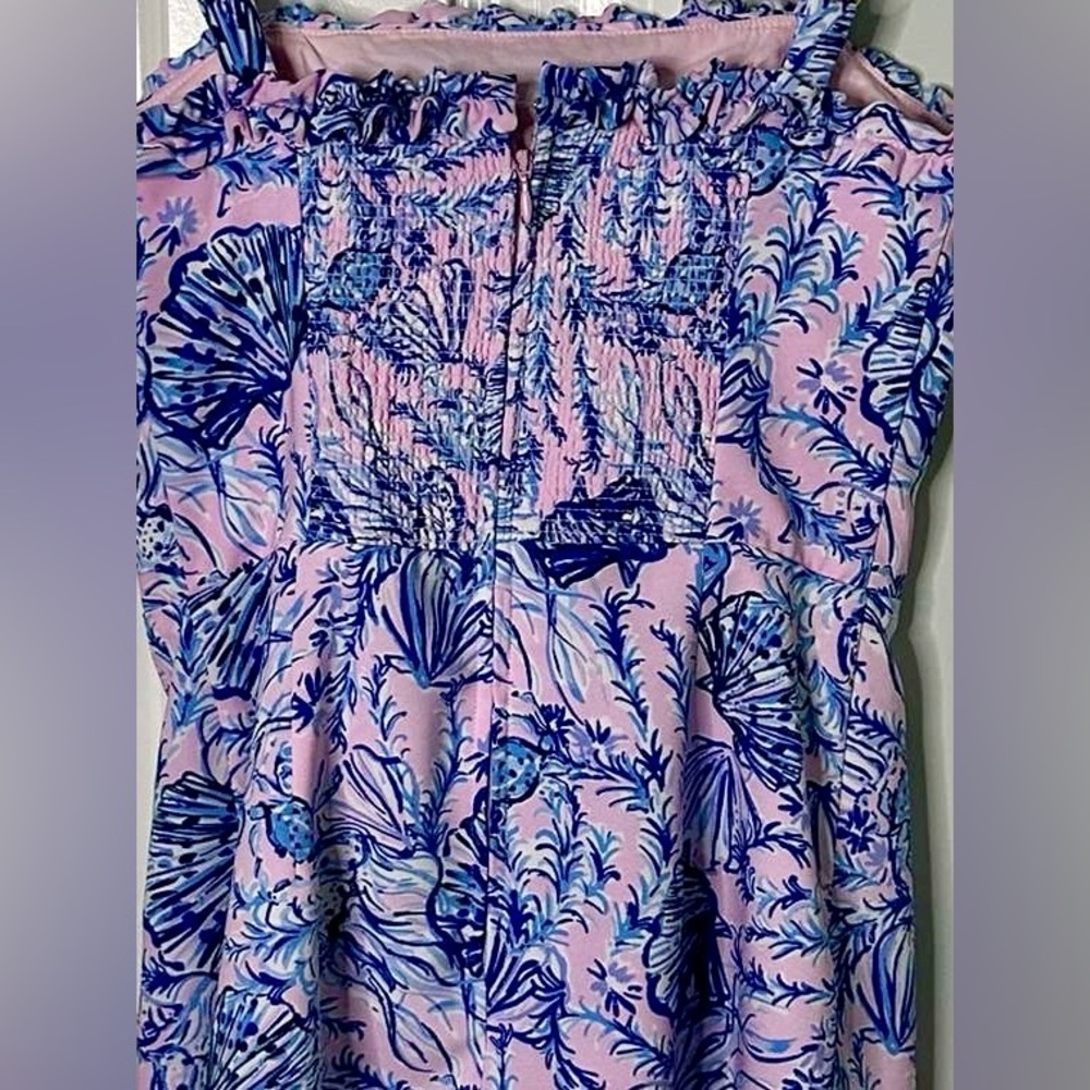 Lilly Pulitzer ZENON RUFFLE ROMPER Lilac A Little Jelly size 2-like new - Picture 8 of 10
